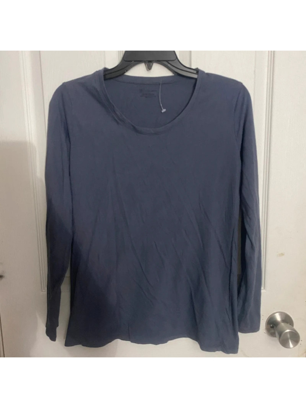 Gray Long Sleeve Scoop Neck Top Size XL